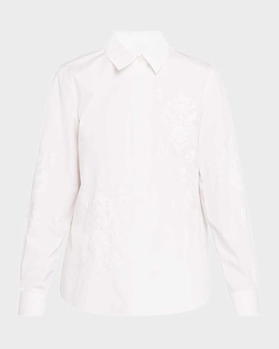 Embroidered Button-Down Cotton Shirt